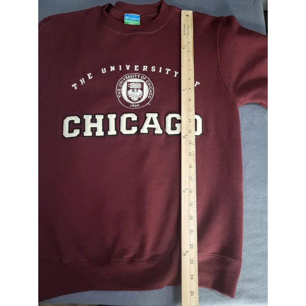 Champion Eco Fleece SZ XS University of Chicago Crewneck Sweatshirt Academia - Picture 7 of 8